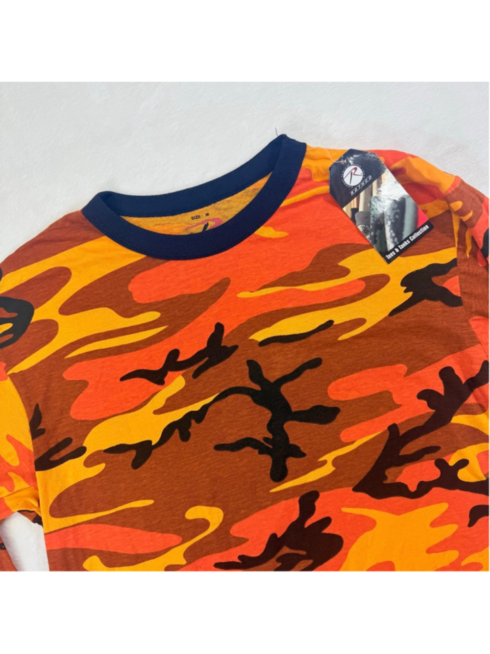 Men's Rothco Long Sleeve Tee Medium Orange Brown Camo